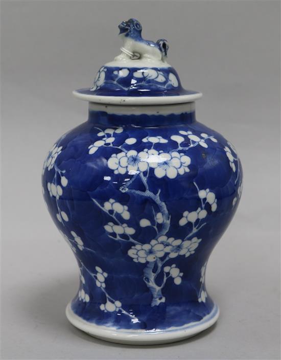 A Chinese blue and white baluster vase
